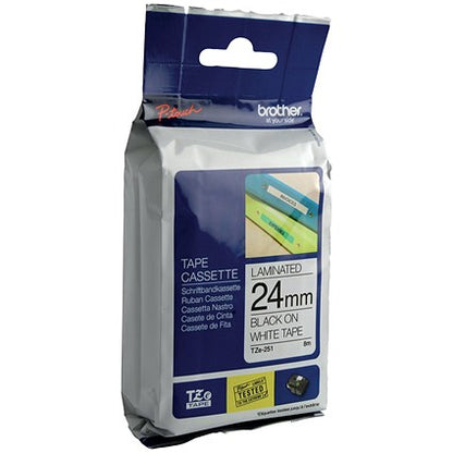 Brother P-Touch TZe-251 Label Tape, Black on White, 24mmx8m