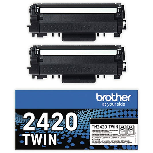 Brother TN-2420TWIN Toner Cartridge HY Black Twinpack TN2420TWIN