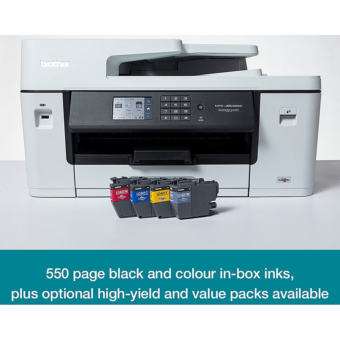 Brother MFC-J6540DW A3 Wireless All-In-One Colour Inkjet Printer, White Easy2Order : BA81441