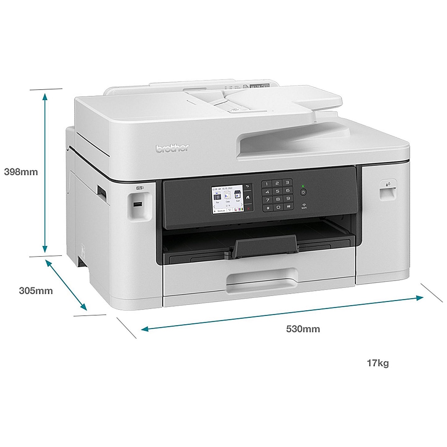 Brother MFC-J5340DW A3 Wireless All-In-One Colour Inkjet Printer, White