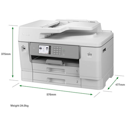 Brother MFC-J6955DW A3 Wireless All-In-One Colour Inkjet Printer, White