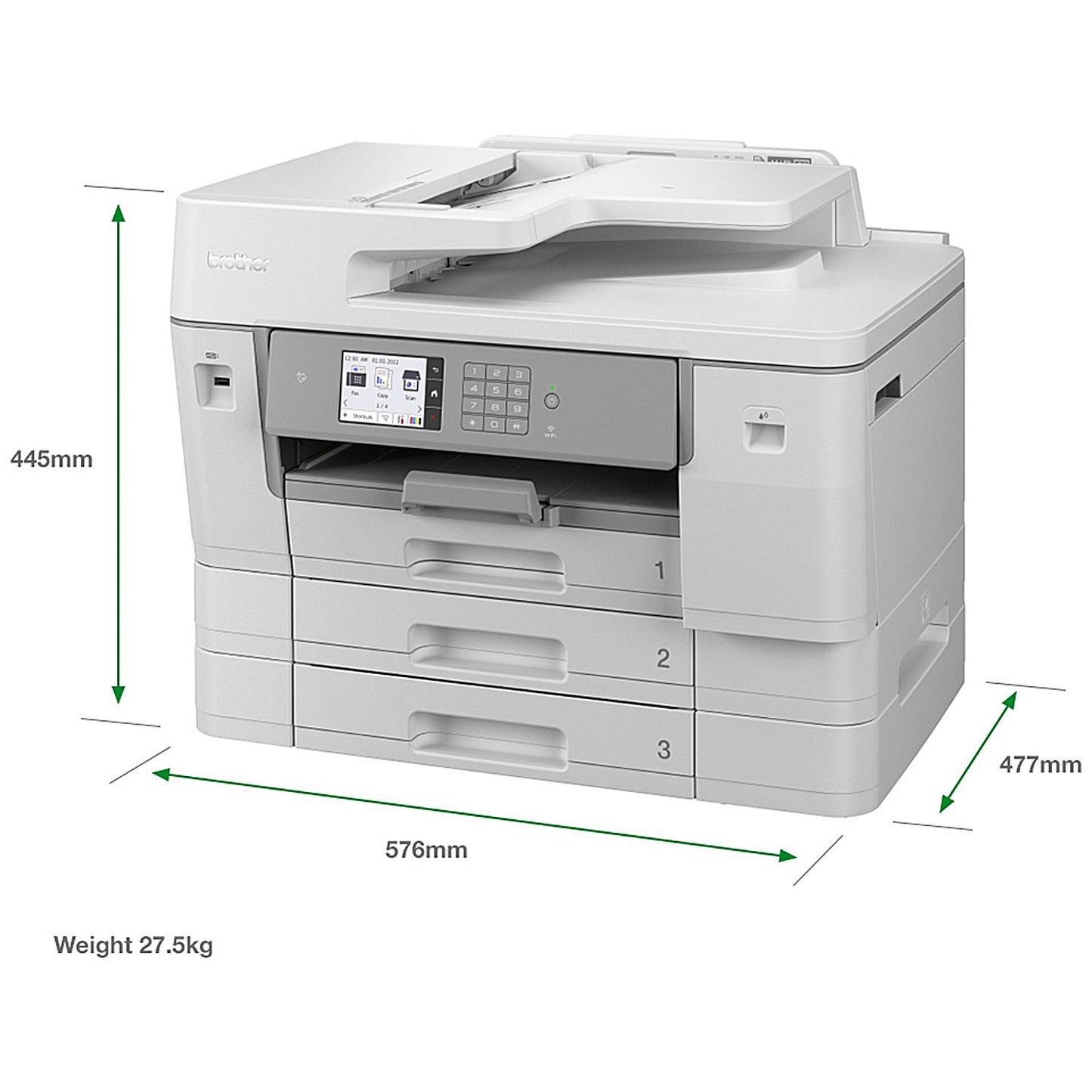 Brother MFC-J6957DW A3 Wireless All-In-One Colour Inkjet Printer, White