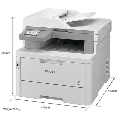 Brother MFC-L8340CDW A4 Wireless All-in-One Colour Laser Printer, Grey