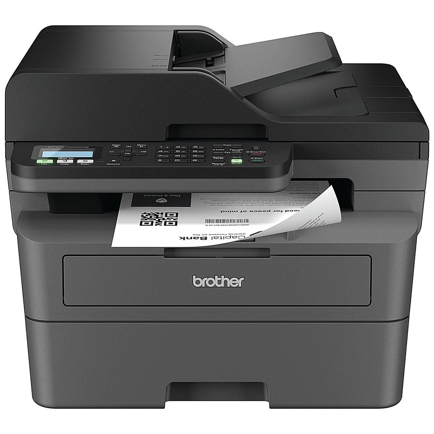 Brother MFC-L2800DW A4 Wireless All-In-One Mono Laser Printer, Grey