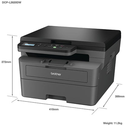 Brother DCP-L2620DW A4 Wireless 3-In-1 Mono Laser Printer, Grey