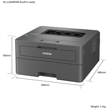 Brother HL-L2445DW A4 Wireless Mono Laser Printer, Grey