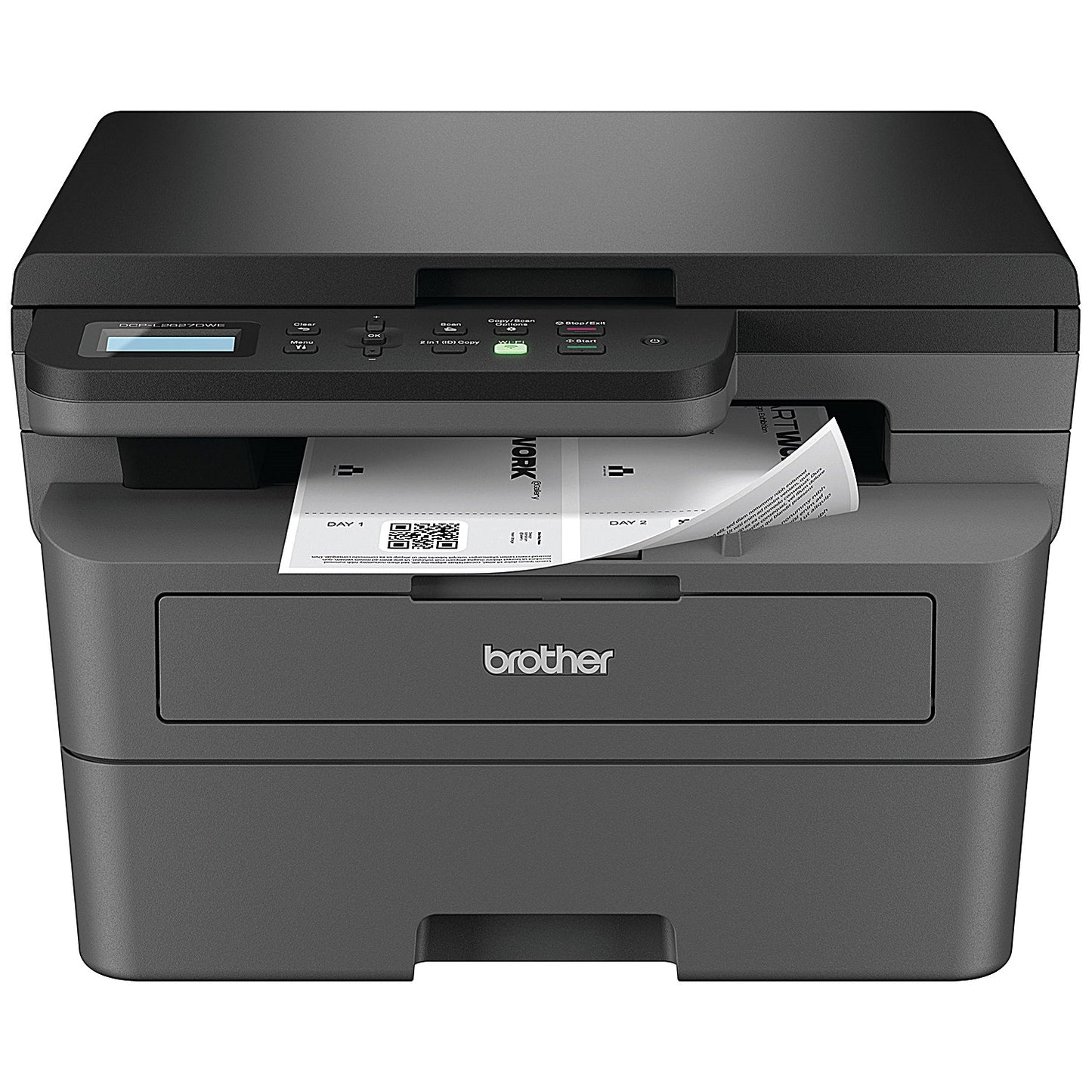 Brother DCP-L2627DWXL A4 Wirless 3-In-1 Mono Laser Printer and Toner Bundle, Grey