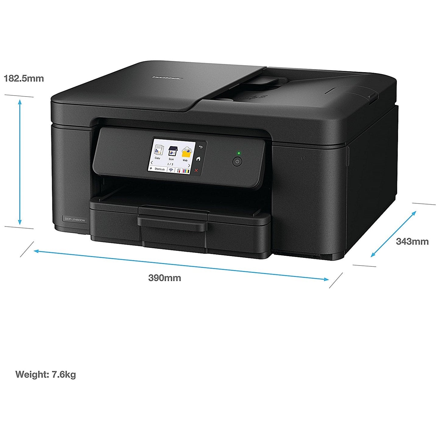 Brother DCP-J1460DW 3-in-1 Wireless Colour Inkjet Printer, Black