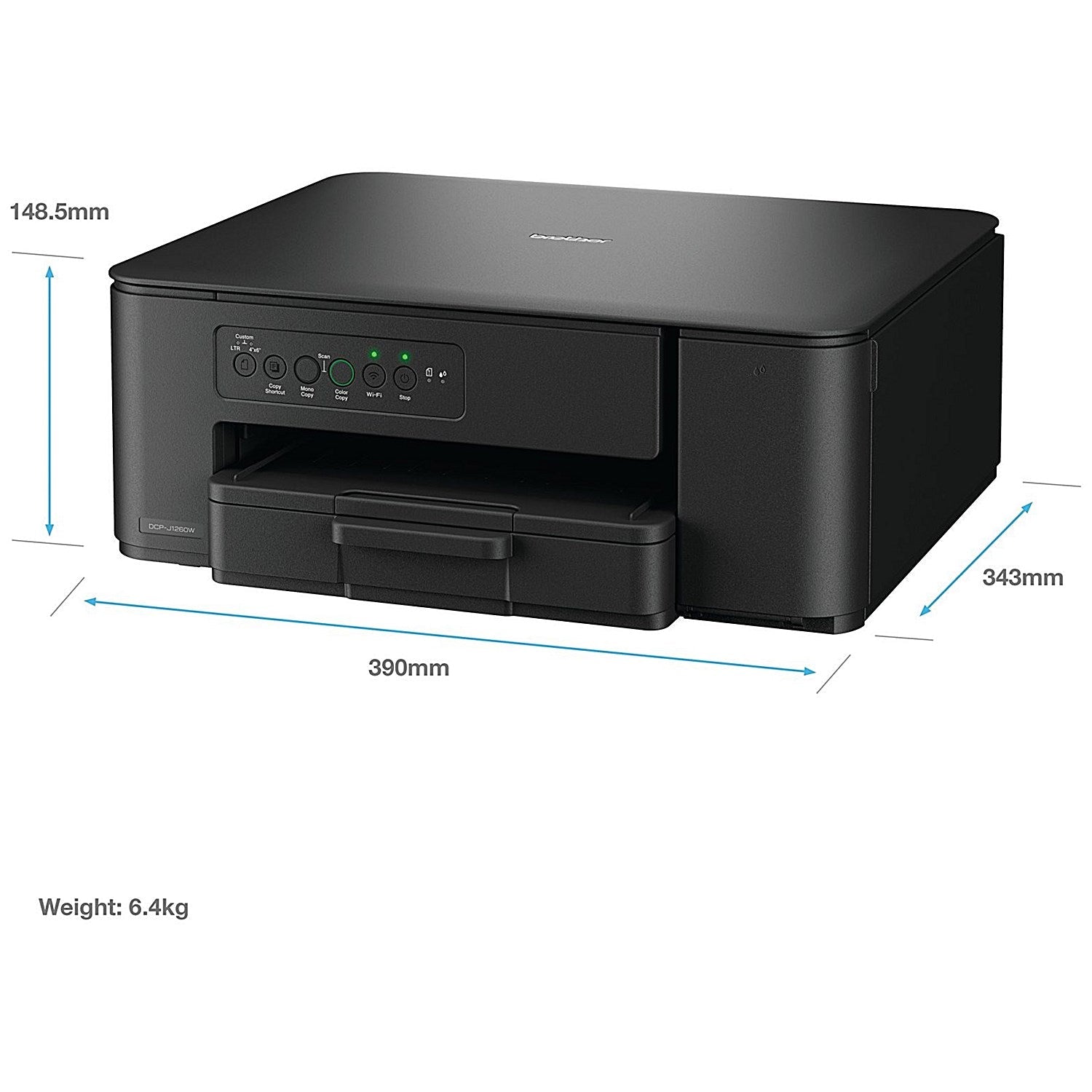 Brother DCP-J1260W 3-in-1 Wireless Colour Inkjet Printer, Black Easy2Order : BA83873