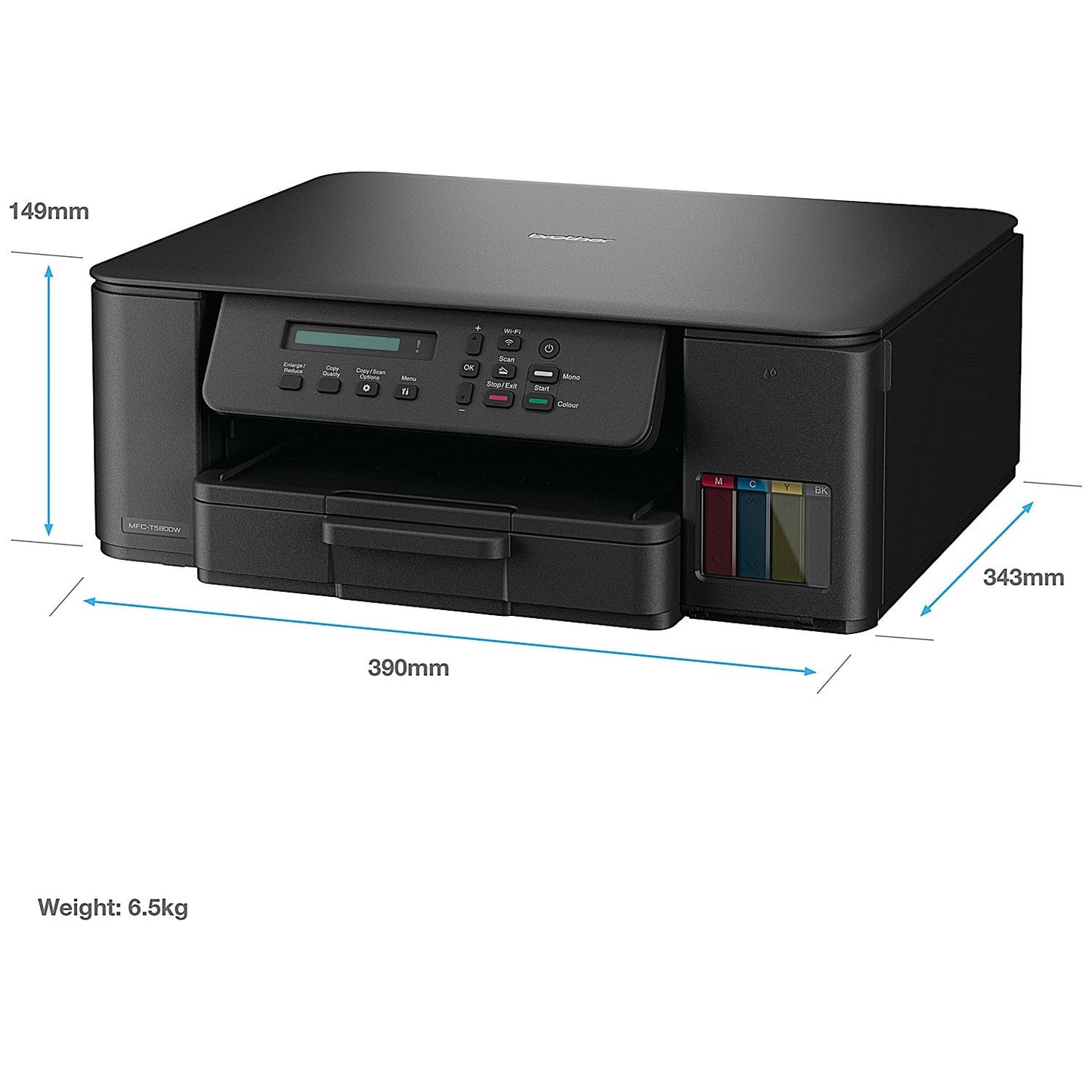 Brother DCP-T580DW 3-in-1 Wireless Colour Ink Tank Printer DCPT580DWZU1