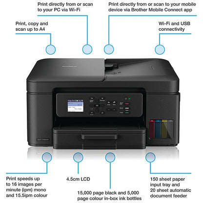 Brother DCP-T780DW 3-in-1 Wireless Colour Ink Tank Printer DCPT780DWZU1