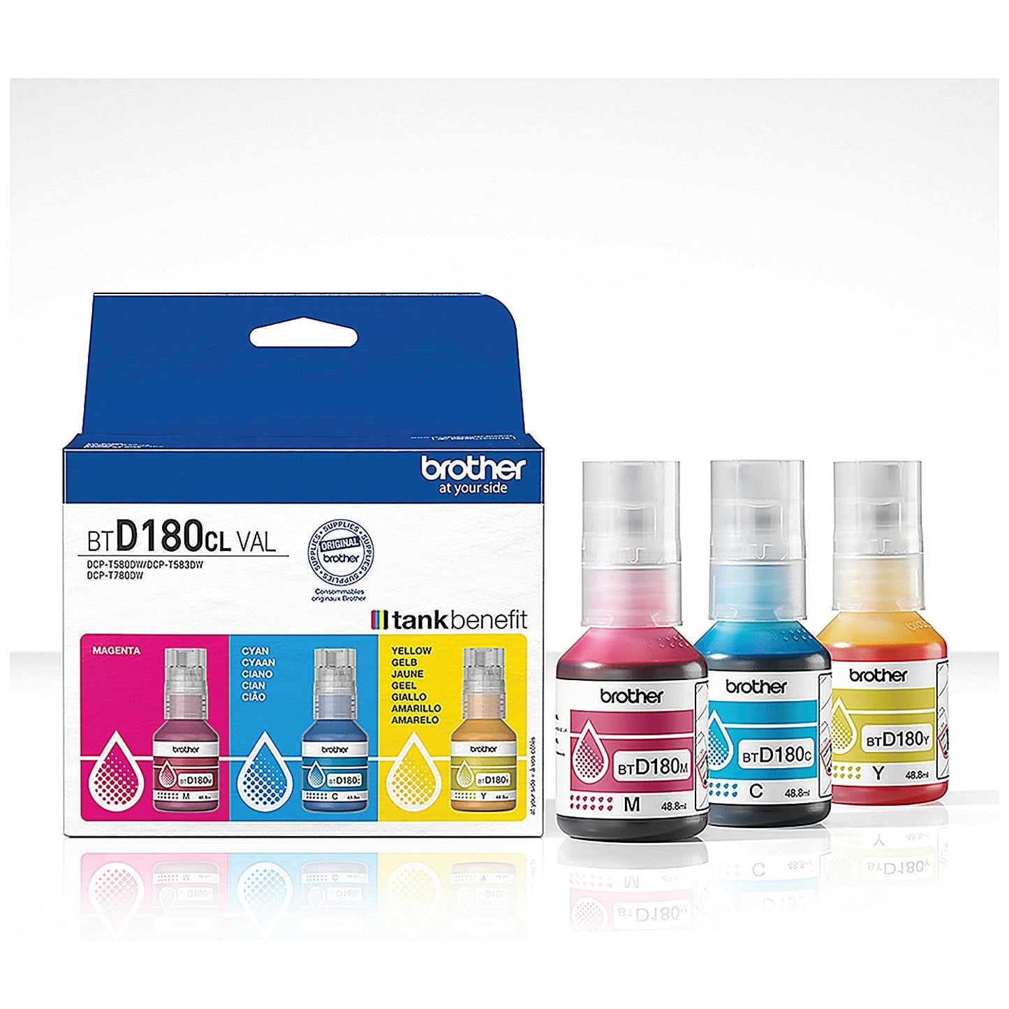 Brother Ink Bottle Super High Yield CMY Multipack BTD180CLVAL