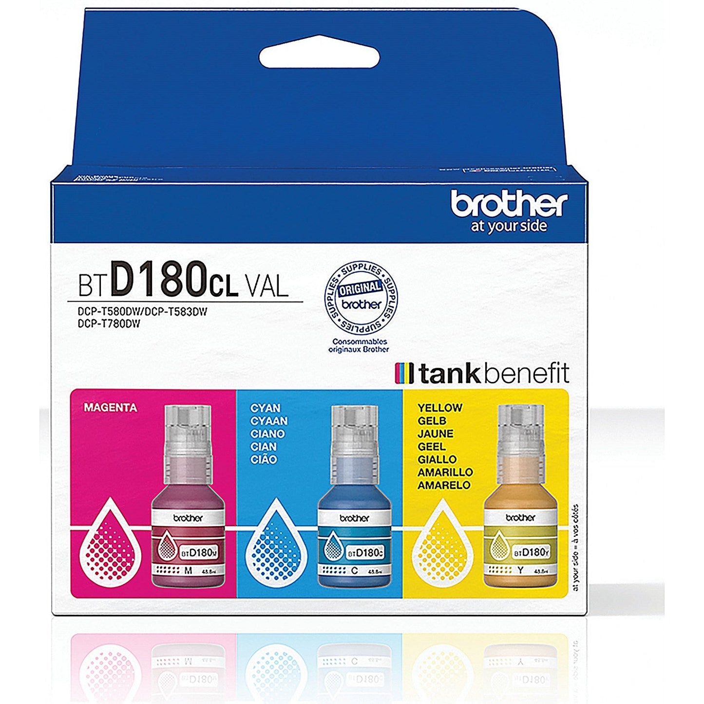 Brother Ink Bottle Super High Yield CMY Multipack BTD180CLVAL