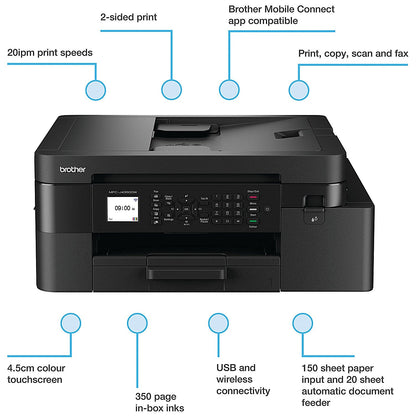 Brother MFC-J4350DW 4-in-1 Wireless Colour Inkjet Printer, Black
