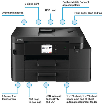 Brother MFC-J4550DW 4-in-1 Wireless Colour Inkjet Printer, Black