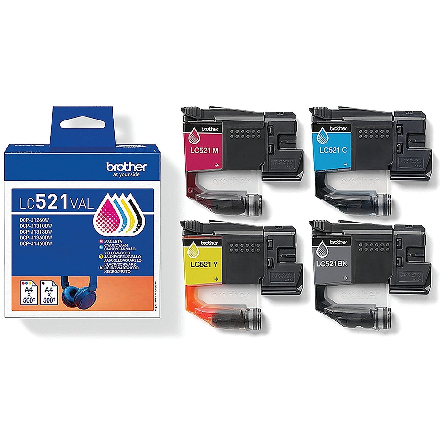 Brother LC521VAL Ink Cartridge CMYK Value Pack LC521VAL