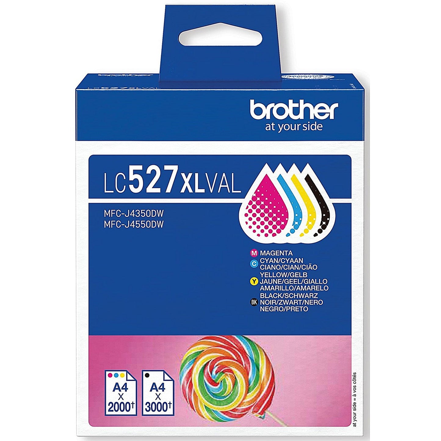 Brother LC527XLVAL Ink Cartridge High Yield Value Pack CMYK LC527XLVAL