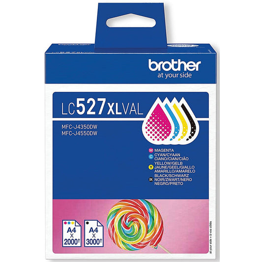 Brother LC527XLVAL Ink Cartridge High Yield Value Pack CMYK LC527XLVAL
