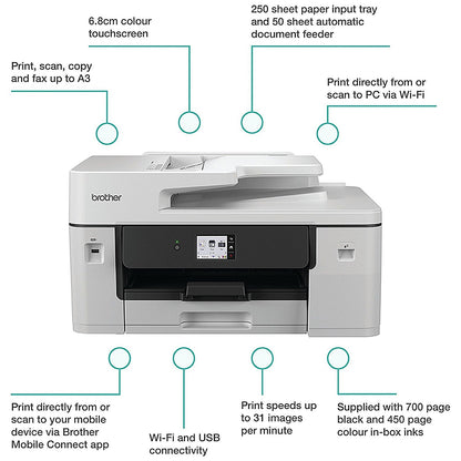 Brother MFC-J6760DW A3 4-in-1 Wireless Colour Inkjet Printer MFCJ6760DWZU1