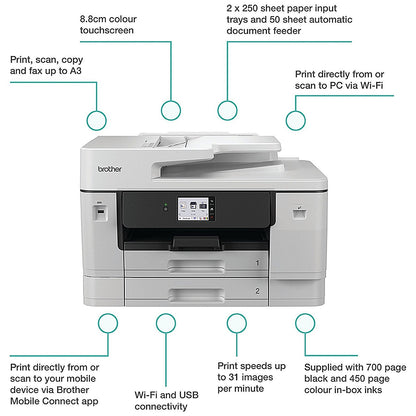 Brother MFC-J6960DW A3 4-in-1 Wireless Colour Inkjet Printer MFCJ6960DWZU1
