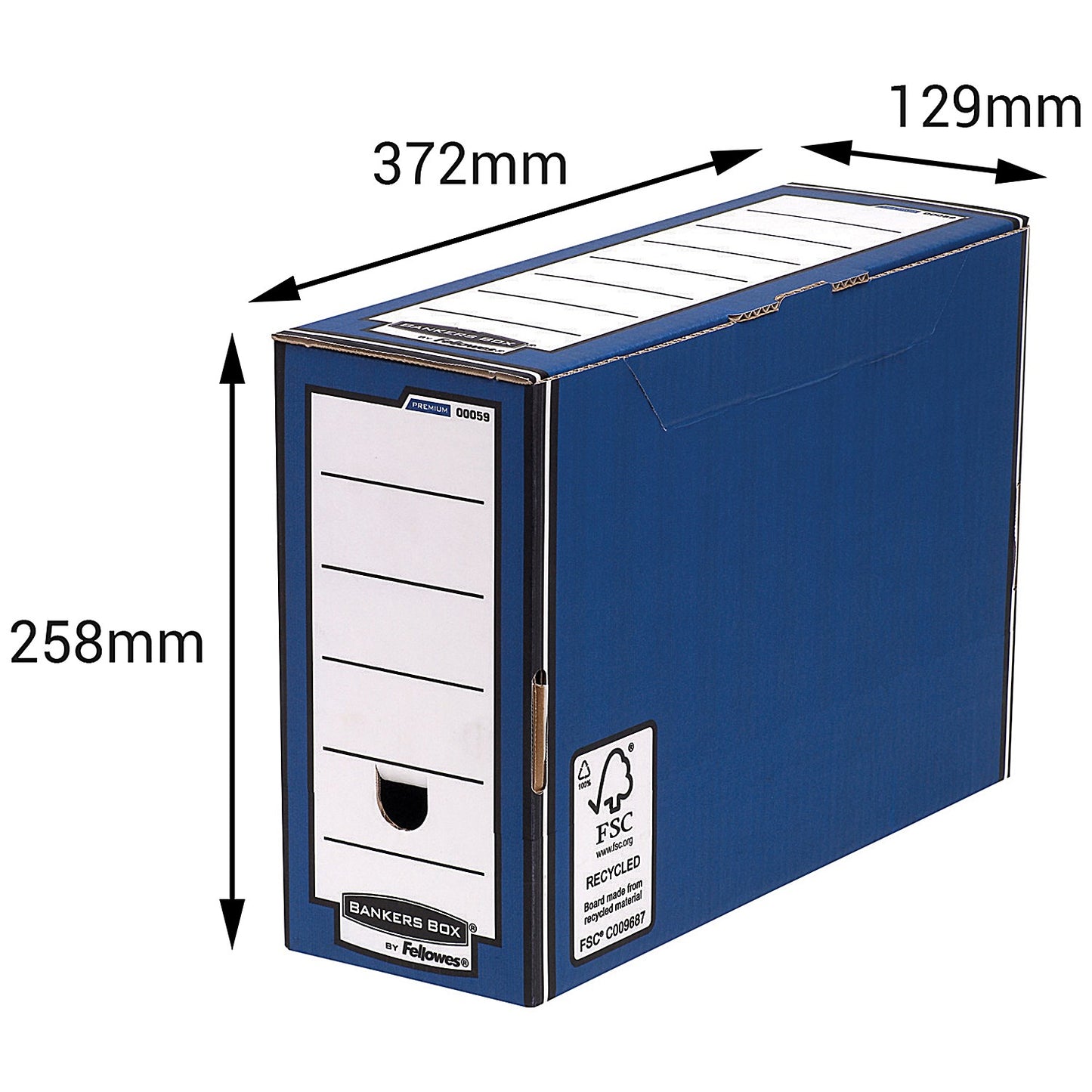 Bankers Box Premium Transfer Files, Foolscap, Blue & White, Pack of 10