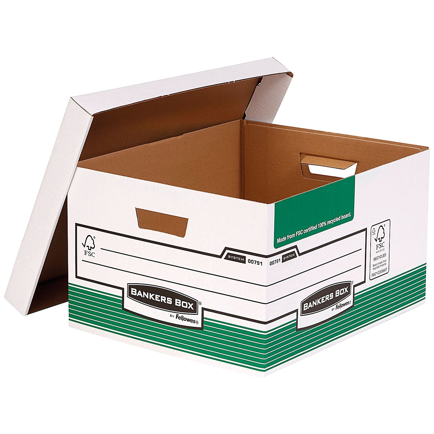 Bankers Box Storage Boxes, Green & White, Pack of 10
