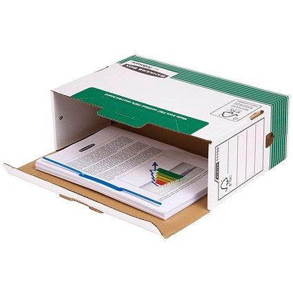 Bankers Box Transfer Files, Foolscap, White & Green, Pack of 10