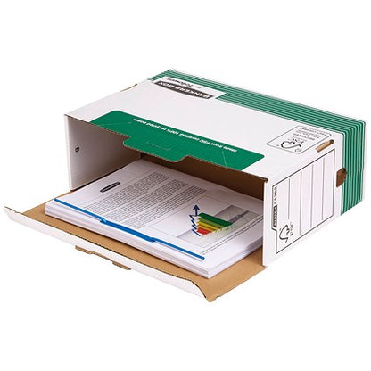 Bankers Box Transfer Files, Foolscap, White & Green, Pack of 10
