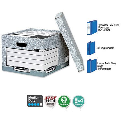 Bankers Box System Storage Boxes, Large, Pack of 10