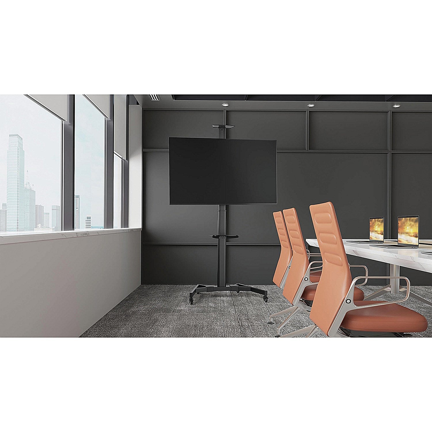 Fellowes Mobile TV Stand Height Adjustable for 37-70 Inch Flat Panel Screens Black Easy2Order : BB10764