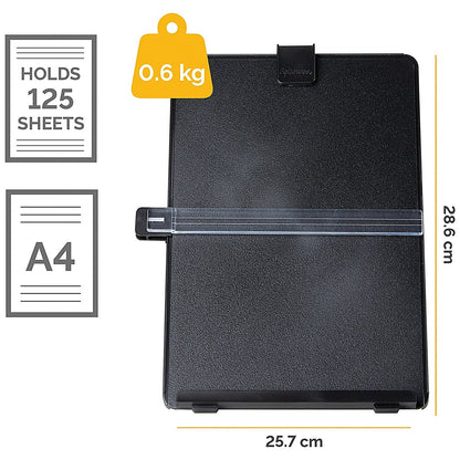 Fellowes Workstation A4 Copyholder with Line Guide, Adjustable Tilt, Black