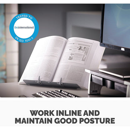 Fellowes BookLift A4 Document Holder, Adjustable Tilt, Silver