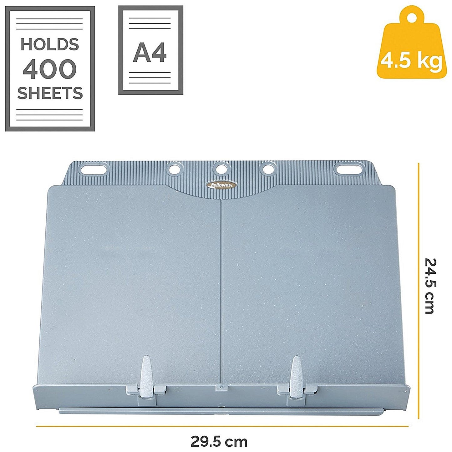 Fellowes BookLift A4 Document Holder, Adjustable Tilt, Silver