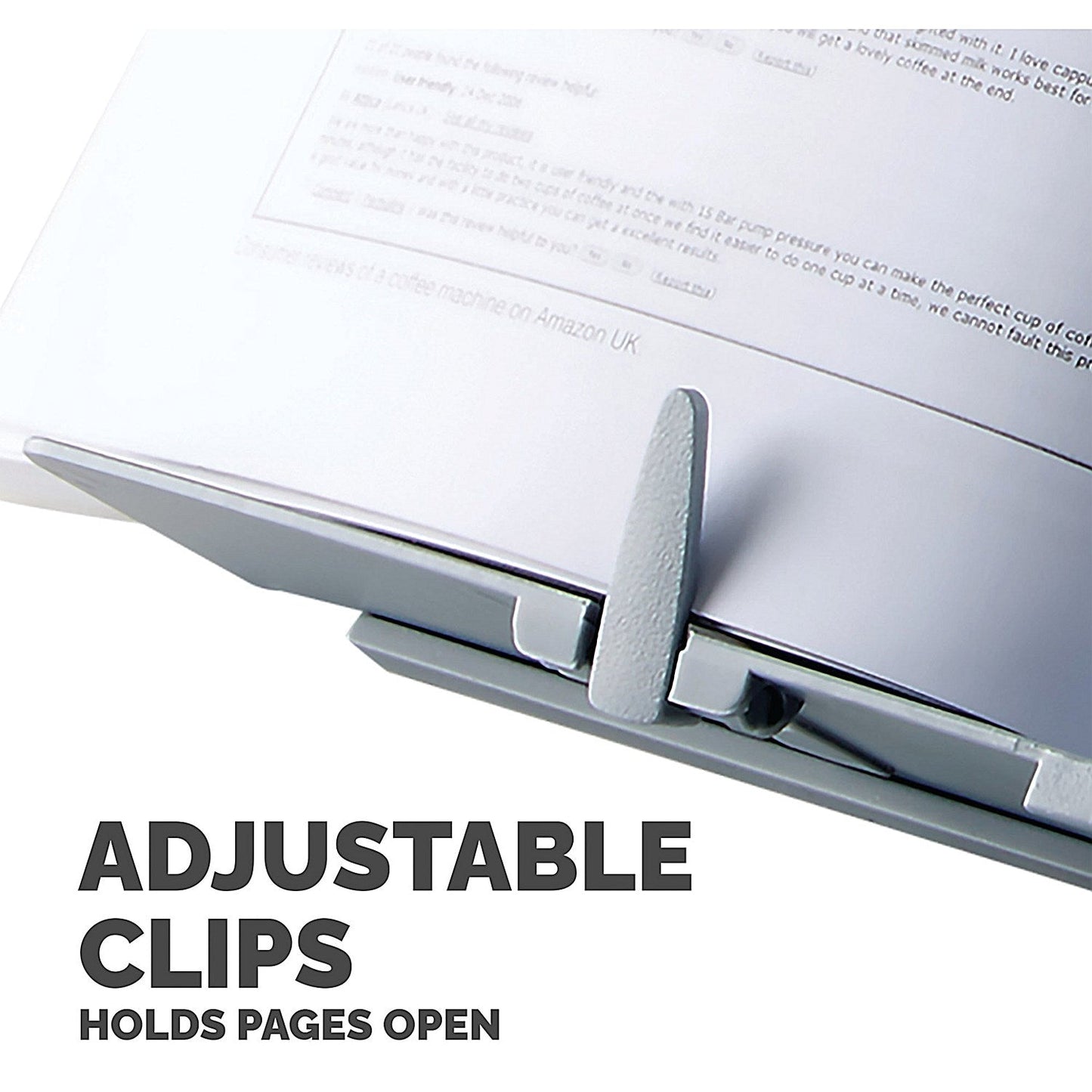 Fellowes BookLift A4 Document Holder, Adjustable Tilt, Silver
