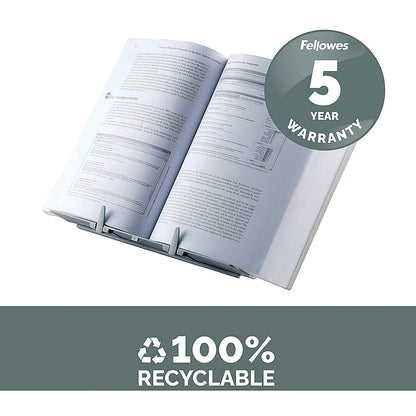 Fellowes BookLift A4 Document Holder, Adjustable Tilt, Silver