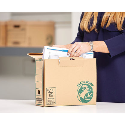 Bankers Box Earth Transfer Files, Locking Tab Lid, A4, Pack of 20