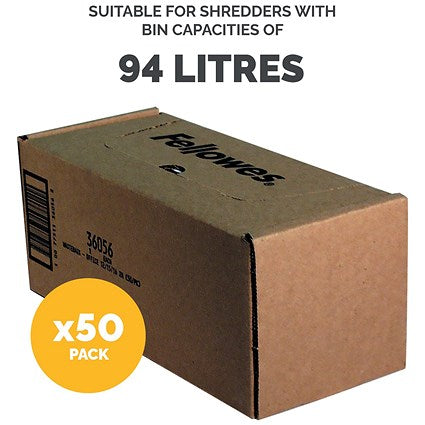 Fellowes Shredder Bags, Capacity 85 Litre, For C-320 C-420 Series, Pack of 50