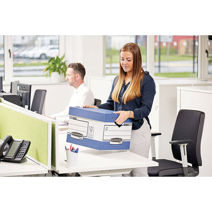 Bankers Box Heavy Duty Storage Boxes, Blue, Pack of 10