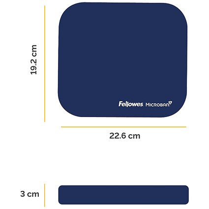 Fellowes Microban Mouse Mat, Antibacterial, Non-slip, Blue