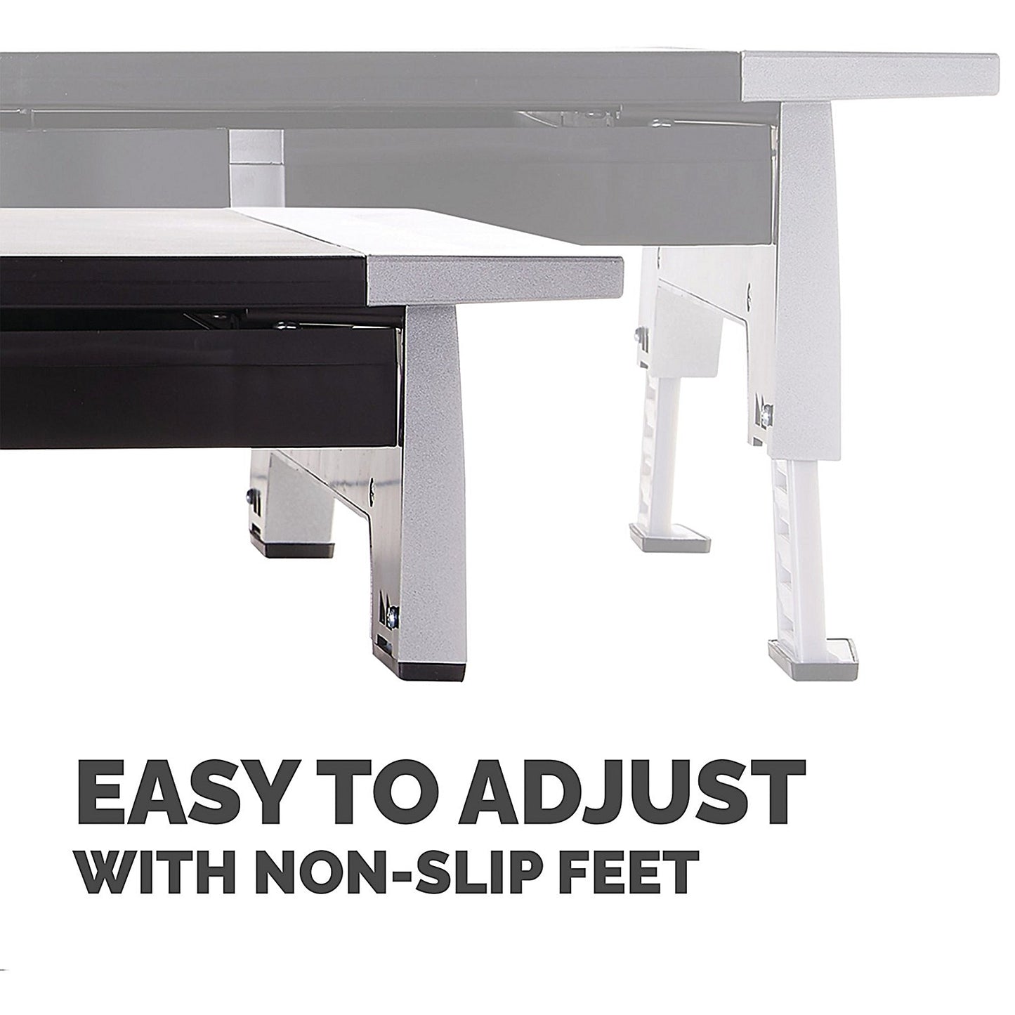 Fellowes Office Suites Monitor Stand with Drawer, Adjustable Height, Black and Silver