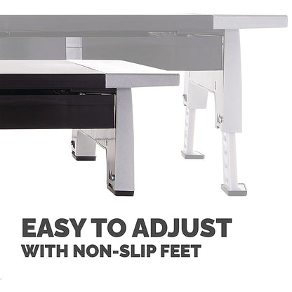 Fellowes Office Suites Monitor Stand with Drawer, Adjustable Height, Black and Silver