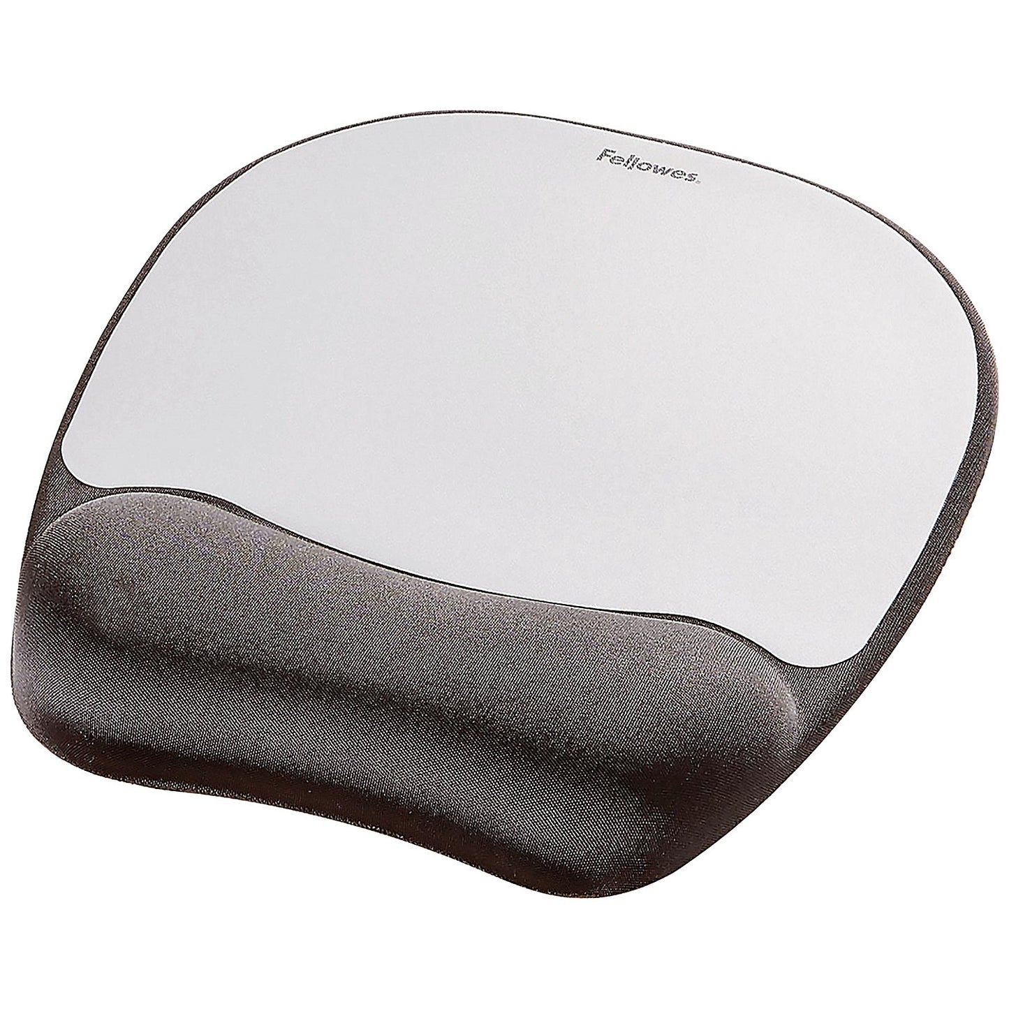 Fellowes Memory Foam Mouse Mat, With Wrist Rest, Silver and Black
