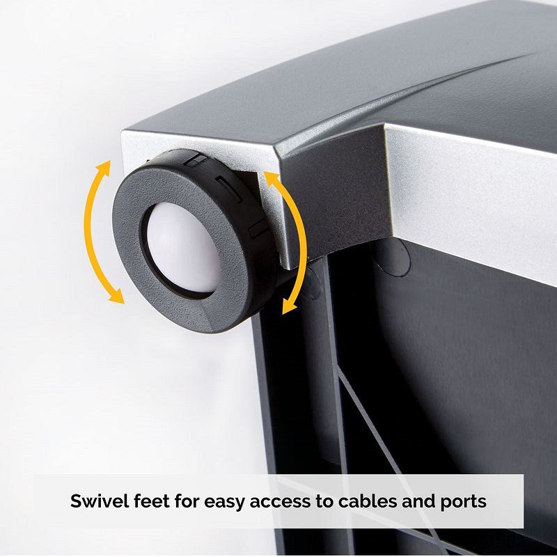 Fellowes Office Suites Laptop Stand Plus, Adjustable Height and Tilt, Black and Silver