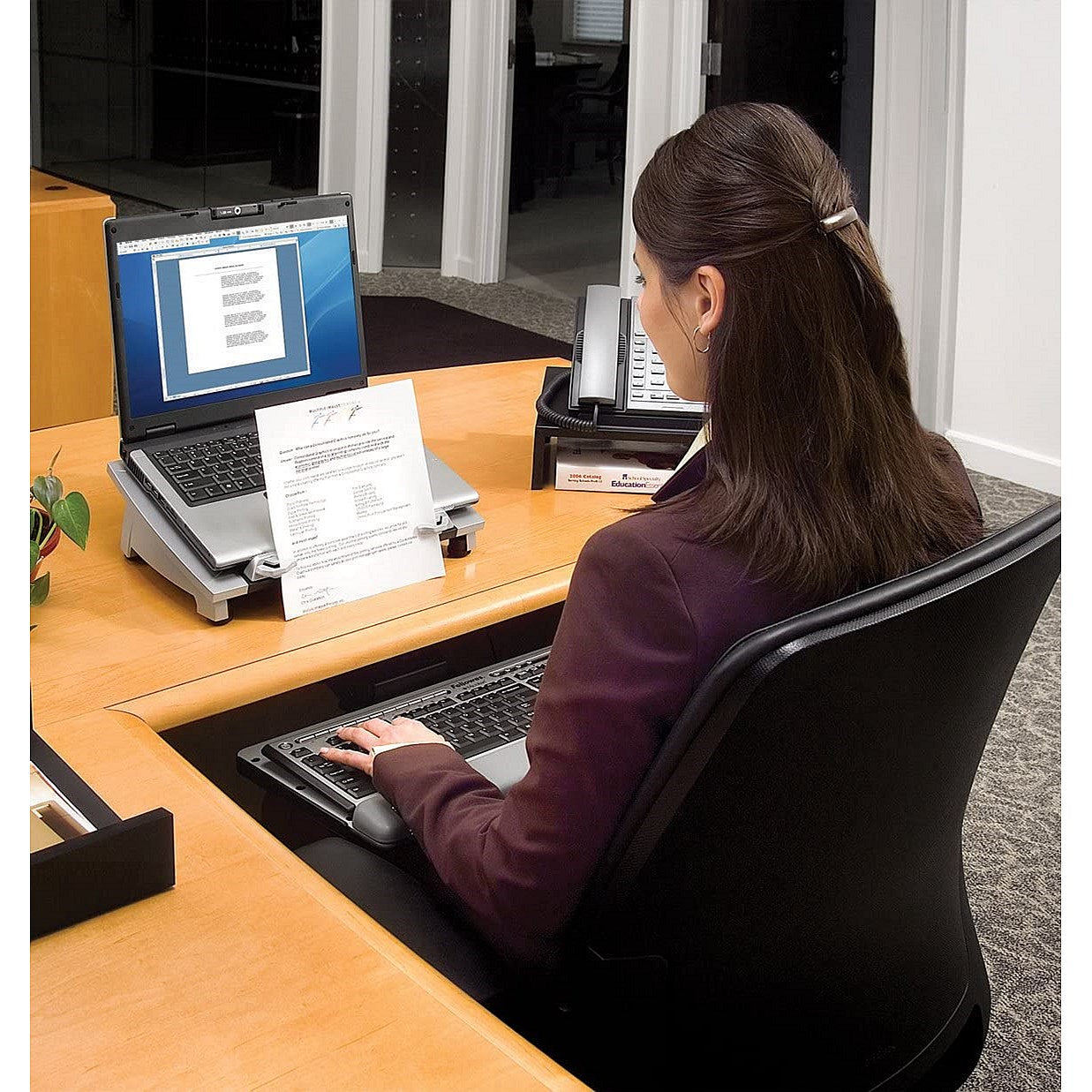 Fellowes Office Suites Laptop Stand Plus, Adjustable Height and Tilt, Black and Silver