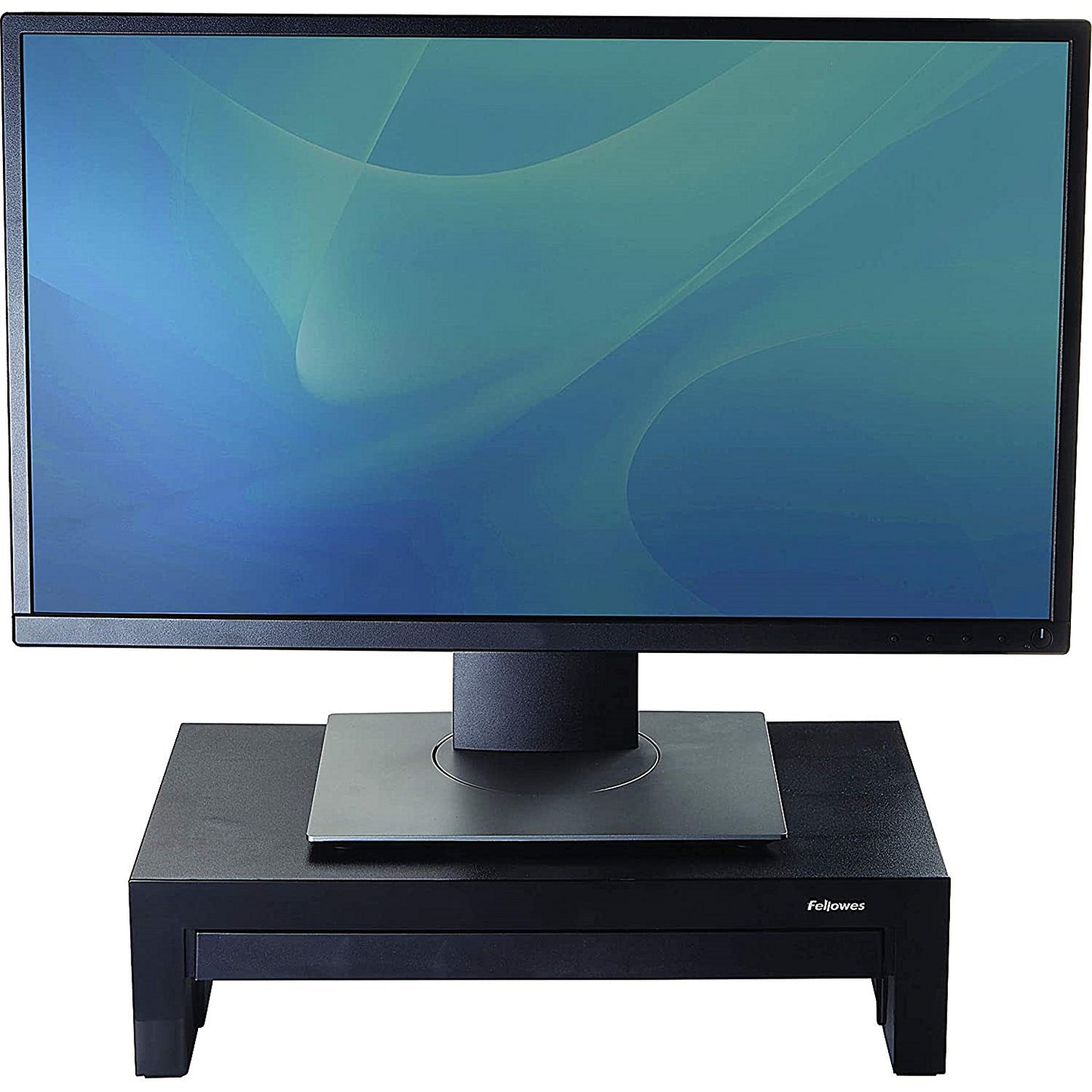 Fellowes Designer Suites Monitor Stand with Drawer, Adjustable Height, Black