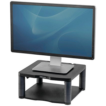 Fellowes Premium Monitor Stand, Adjustable Height, Black