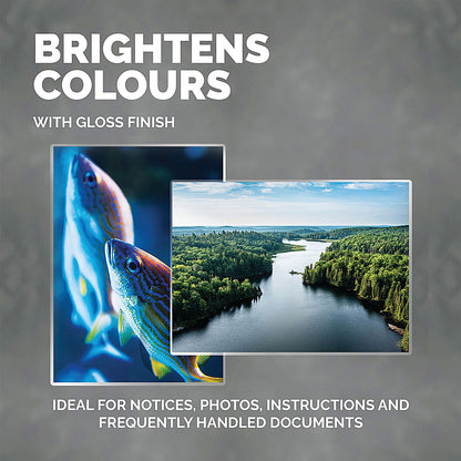 Fellowes Protect A4 Laminating Pouches, 350 Microns, Glossy, Pack of 100