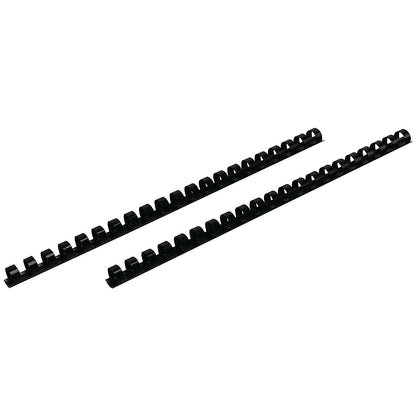 Fellowes Plastic Binding Combs, 21 Ring, 12mm, Black, Pack of 100
