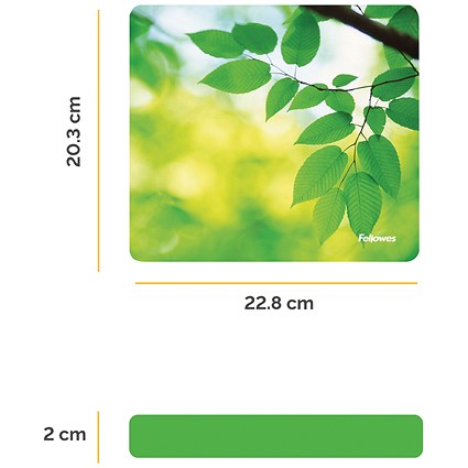 Fellowes Earth Series Mouse Mat, Recycled, Leaf Print