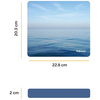 Fellowes Earth Series Mouse Mat, Recycled, Blue Ocean Print